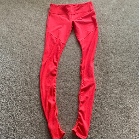 ALO Yoga Pants - ALO brand orange yoga  leggings size large pocket inside